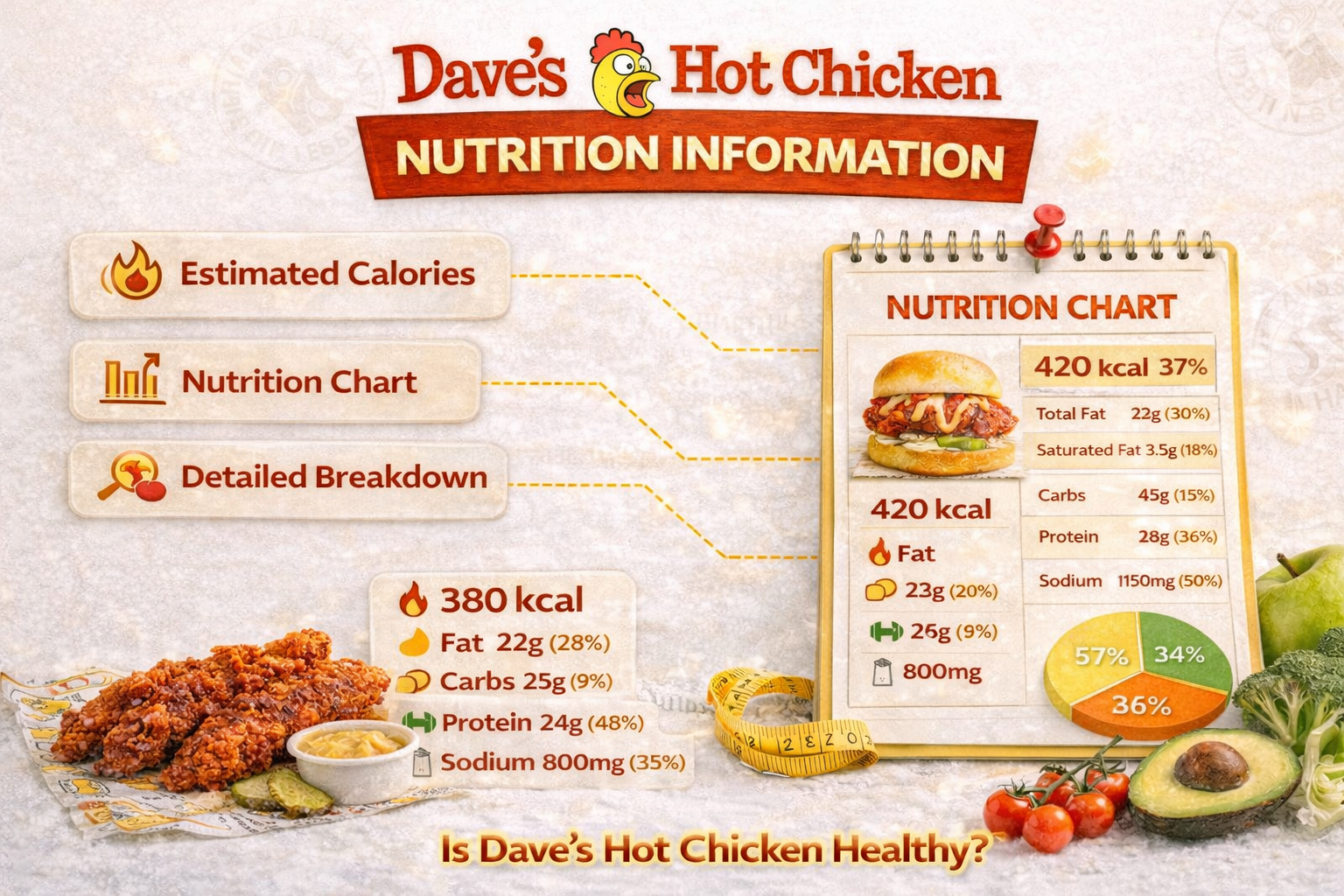 Dave's Hot Chicken Menu Nutrition Information
